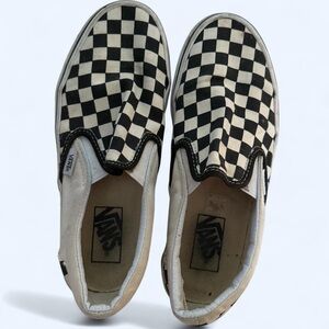 Vans Black and White Checkerboard Slip-Ons